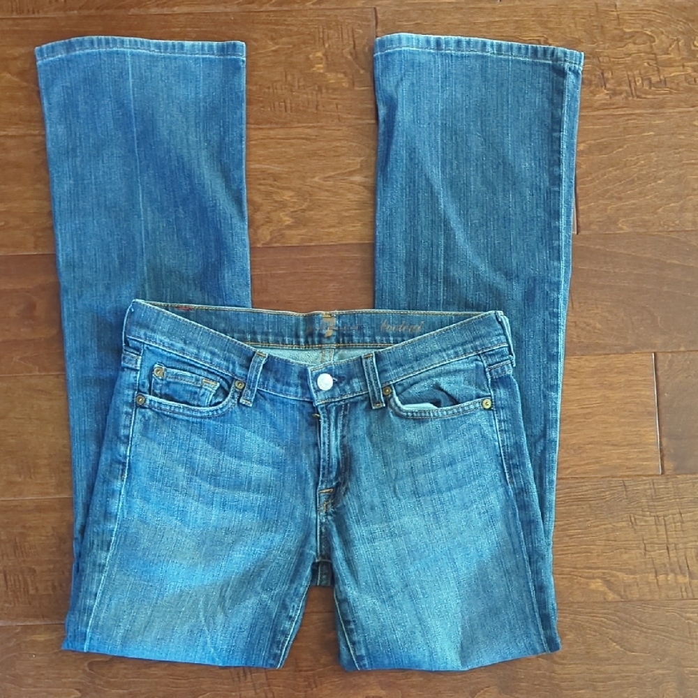 7 For All Mankind Blue Boot Cut Jeans